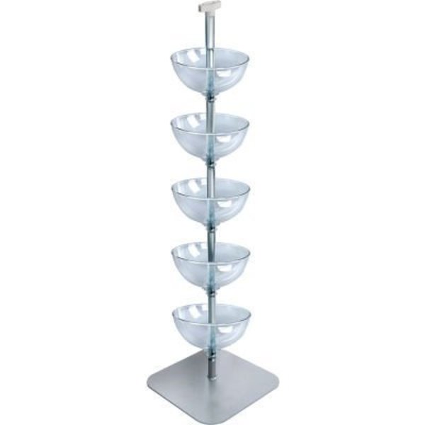 Azar International Global Approved, Five-Tiered Bowl Floor Display, 14inW x 14inD x 60inH 751205